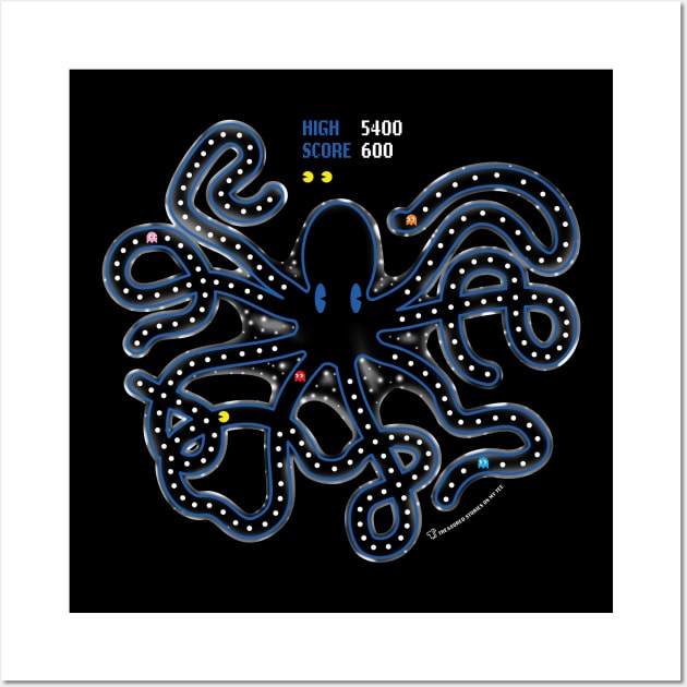 packman in the octopus Wall Art by justduick